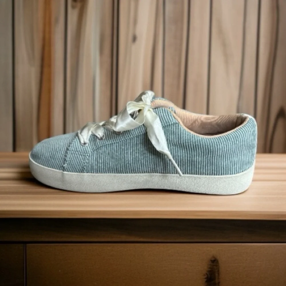 ournee Womens Kinsley Tru Comfort Size 7 Green Corduroy Lace Up Sneakers. - Picture 4 of 9